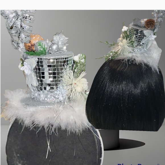 Christmas Mirrored Mini Top hat Headband, Tacky Christmas Party, Ugly Sweater Ch main image 9